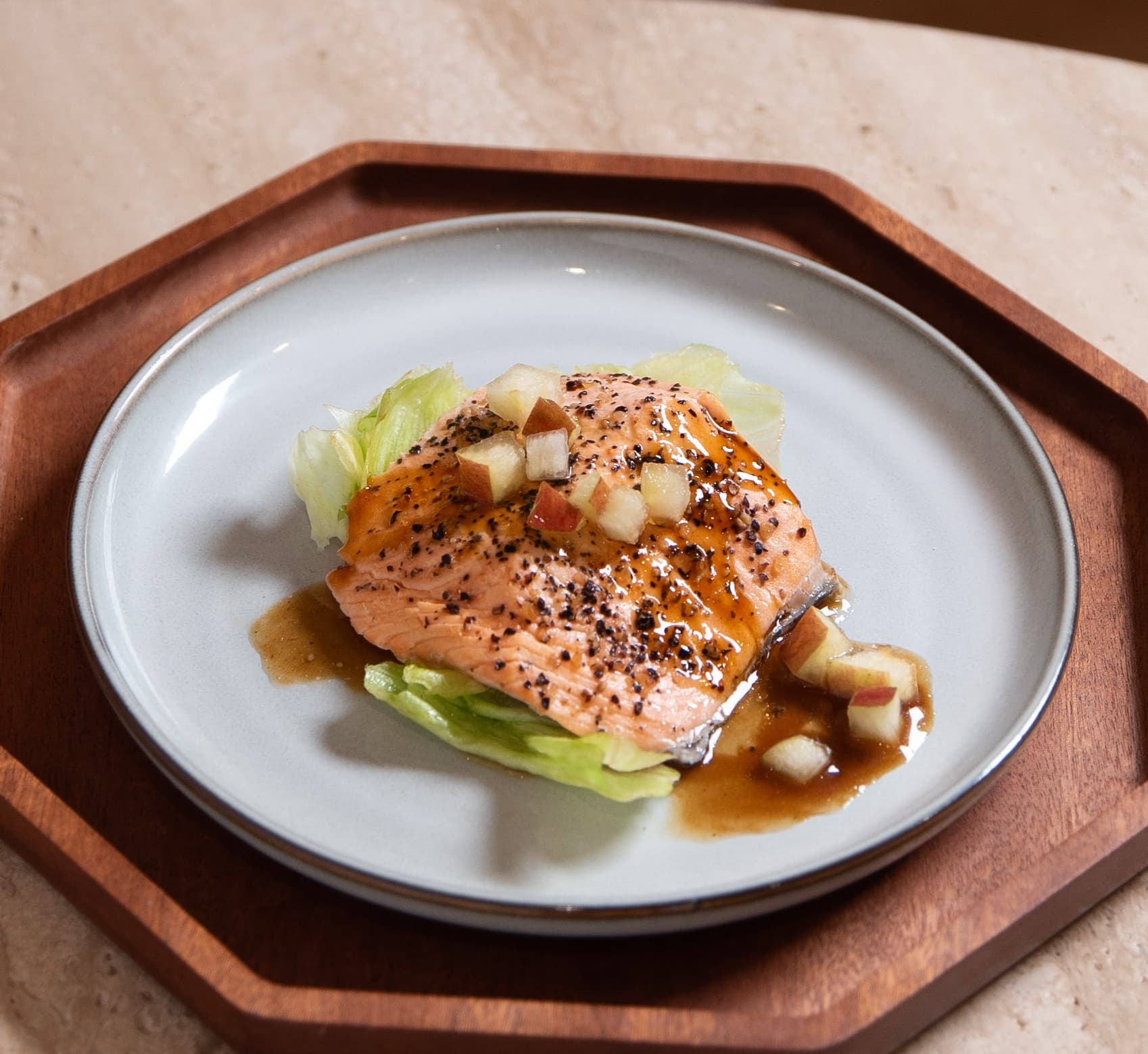 Grilled Salmon With Apple Mirin Sauce